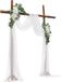 Faux flowers set for wedding arch, white, with 2 pieces flowers and 1 piece drapery