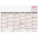 Glocken Bureaukalender A4, 6 maanden per pagina, rood/zwart