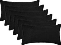 vidaXL - Taie d'oreiller - 6 pièces - Noir - 40 x 70 cm
