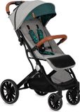 MoMi Estelle Dakar Wandelwagen - Compacte Lichtgewicht Buggy - XXL Wielen - Inclusief Regenhoes, Voetenzak & Muskietennet - Jungle Grijs-Groen