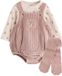 Next - Meisjes - 3-delige babyset van romper met lange mouwen, rompertje en maillot - Roze