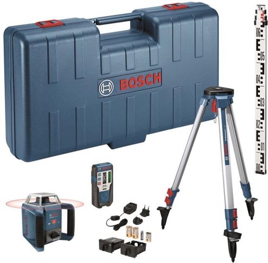 Bosch GRL 400 H rotatie laser + LR 1 ontvanger in koffer + GR 240 meetlat + BT 152 statief