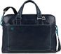 Piquadro Sac bandouli ère en cuir Sac d'affaires avec compartiment pour ordinateur portable Blue Square Computer Briefcase Blu Notte Blauw
