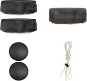 vidaXL Tuinmeubelhoezen voor loungebed 2 st 10 oogjes rond ø236x67 cm