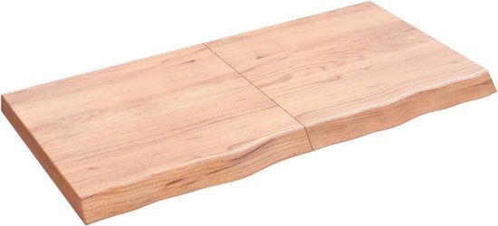 vidaXL Wandschap - 120x60x(2-6)cm - Massief Eikenhout - Lichtbruin