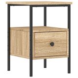 VidaXL Nachtkastje en Tafeltje voor naast het bed Eiken 34x36x50 cm