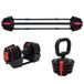 TechFit Halters met opbergtas, ergonomische handgreep, gewichtheffen, bodybuilding, gymoefeningen met veiligheidssluiting, verstelbare halters (1 x 19 kg)