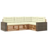 vidaXL - Buiten - bank - set - 4 - st - Natuurlijk - en - Crème - Polyester
