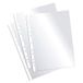 Plus Office Brochurehoezen van 100% recyclebaar polypropyleen, documentenhoezen met grote opening, versterkte rug, 250 stuks (transparant – glas, folio – 60 micron)