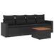 vidaXL 5-delige Loungeset met kussens, polyrattan, zwart