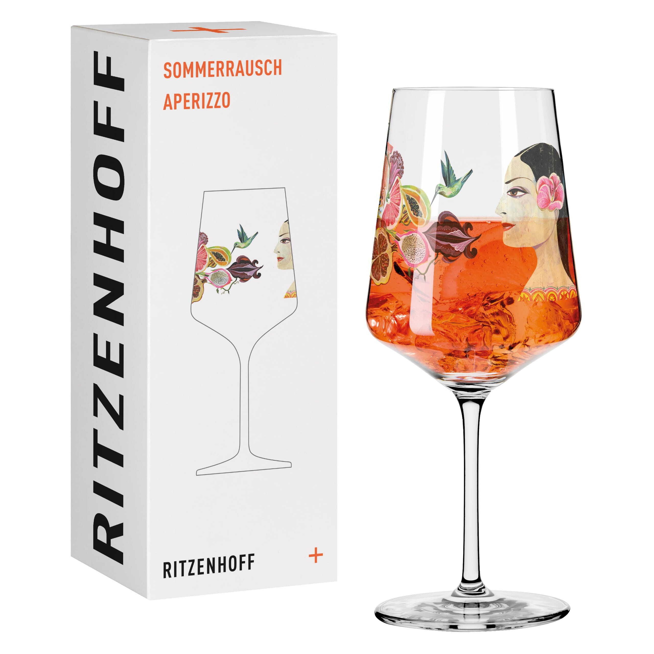 Ritzenhoff 2841005 Wijnglas - 544 ml - Groen/Oranje/Roze