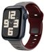 Wigento Polisband Siliconen Golvende Structuur Apple Watch SE 2023 44mm Grijs/Bordeauxrood