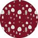 Bonateks Tapis de souris rond imprimé numériquement, base antidérapante, pour bureau et maison, diamètre : 22 cm