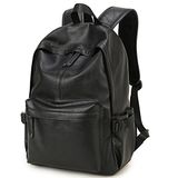 BAOSHA BP-08 TOP PU lederen laptop rugzak school college rugzak tas zwart