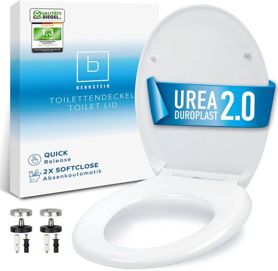 Benkstein Premium WC Bril - Toiletbril Antibacterieel Ovaal Wit