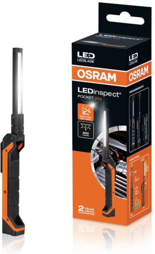 Osram Automotive LEDInspect POCKET200 Werklamp LED werkt op een accu, werkt op USB 200 lm