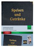 Sigel menu Map met reliëf in goud en rubber binding voor A4-1 stuk zwart