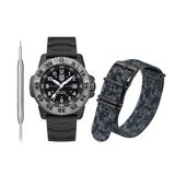 Luminox Military Specification (MIL-SPEC) XL.3351.SET Heren Polshorloge - Zwart/Zilverkleurig - Rubberen band - Saffierglas - 20 ATM