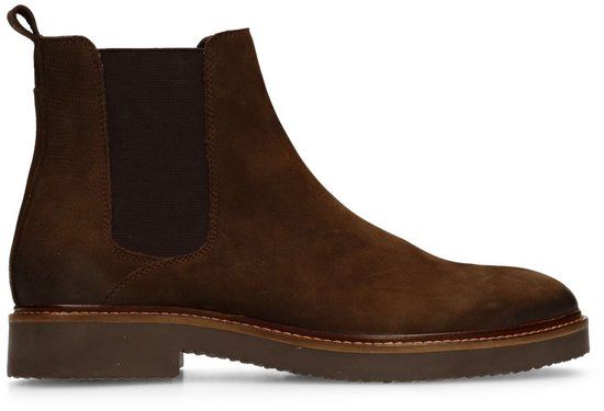 Manfield - Heren - Taupe nubuck chelsea boots - Maat 43