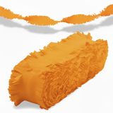 Merkloos / Sans marque Crepe papier feest slingers/guirlande - 6 meter - oranje - feestversiering - uni kleuren