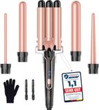 BESTOPE PRO Krultang met 3 vaten 5-in-1, temperatuurkeuze, snelle verwarming, roségoud