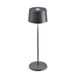 Zafferano Olivia Pro Lamp, Snoerloze en Oplaadbare Tafellamp met Touch Control, Geschikt voor Woonkamer en Buiten, Dimmer, 2200-3000 K, Hoogte 35 cm, Kleur Donkergrijs
