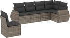 vidaXL Loungeset met kussens, polyrotan, grijs