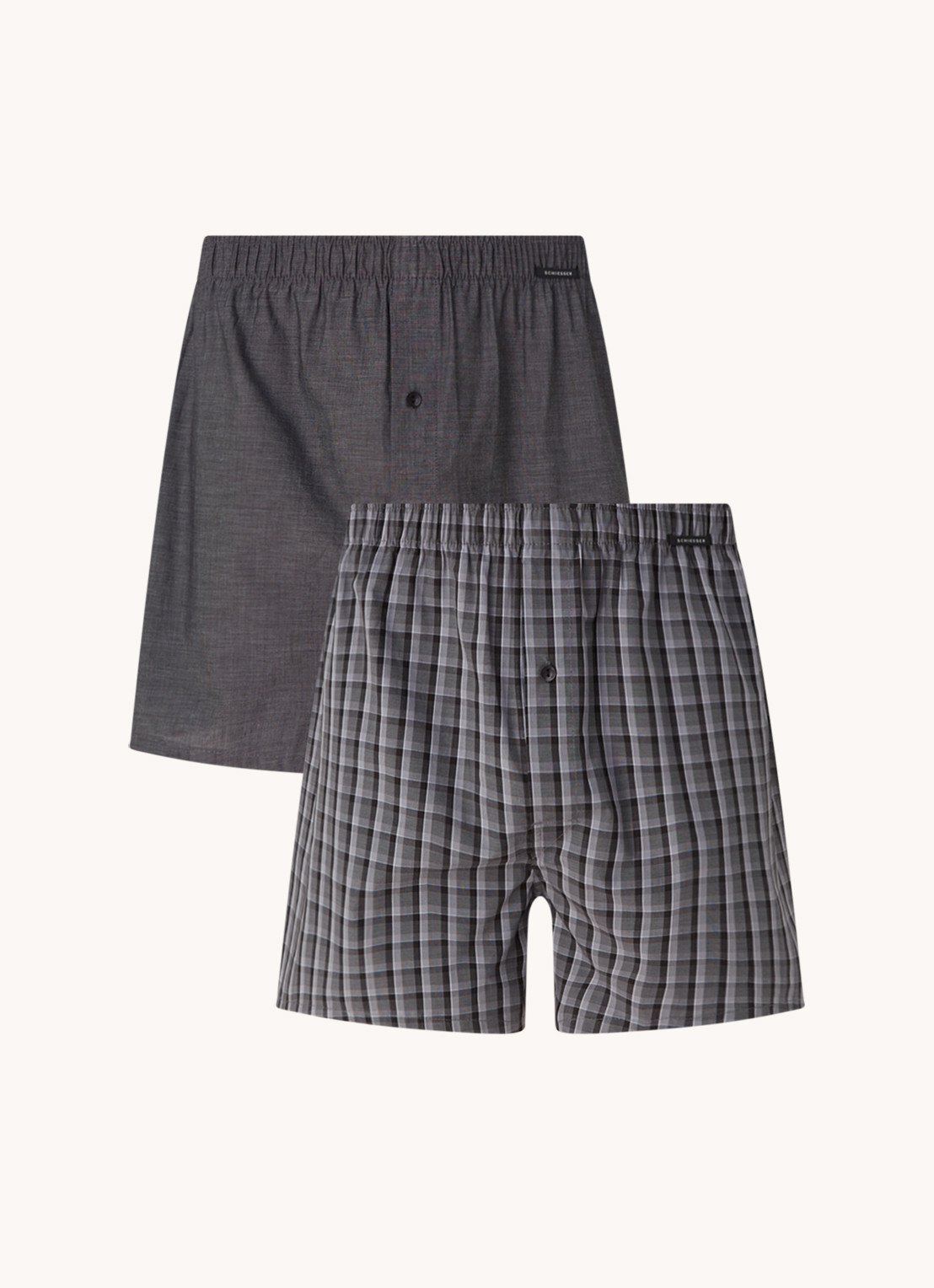 Schiesser Boxershorts met ruitprint in 2-pack