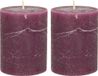 Atmosphera Stompkaars/cilinderkaars - 2x - bordeaux rood - 7 x 9 cm
