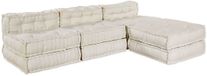 vidaXL Modulebankeenheid Stof Crèmekleurig 210 x 140 x 56 cm