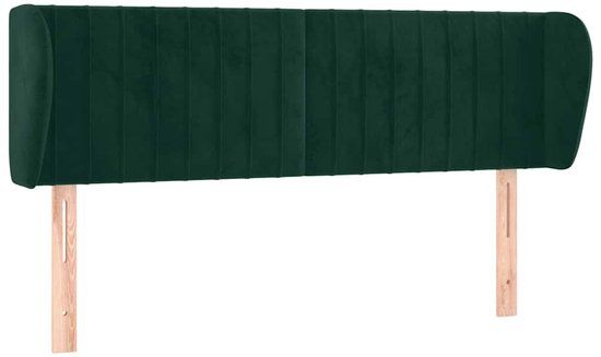 vidaXL Hoofdbord met randen 147x23x78/88 cm fluweel donkergroen