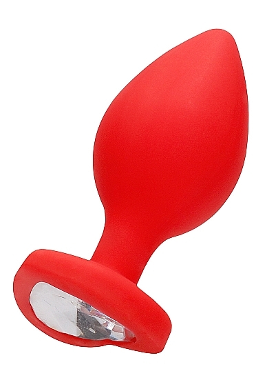Ouch! Diamond Heart Butt Plug - Extra Large - Red