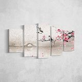 Homemania Afbeelding Bird-5 dieren per woonkamer, meerkleurig, 100 x 3 x 60 cm, HM205PKNV-284, polyester, hout