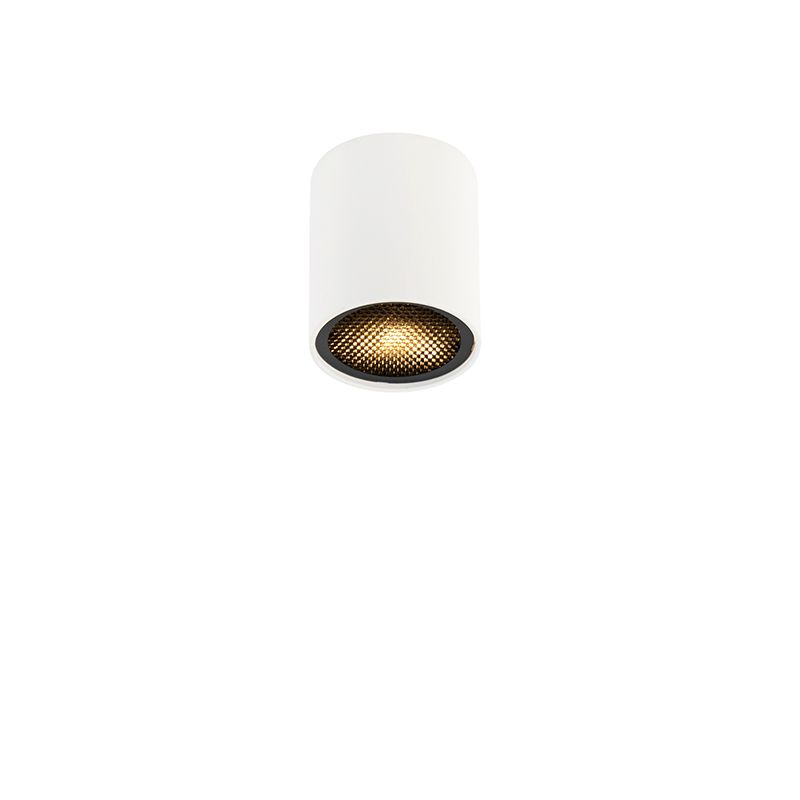 QAZQA Tubo - Plafond spot - 1 lichts - Ø 80 mm - Wit