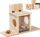 Relaxdays eekhoorn voederhuis - bouwpakket - hout - met 2 ingangen en zitplateaus - hangend - natuur