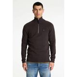 CHASIN' Heren Trui - Oscar Half Zip - Donkerbruin