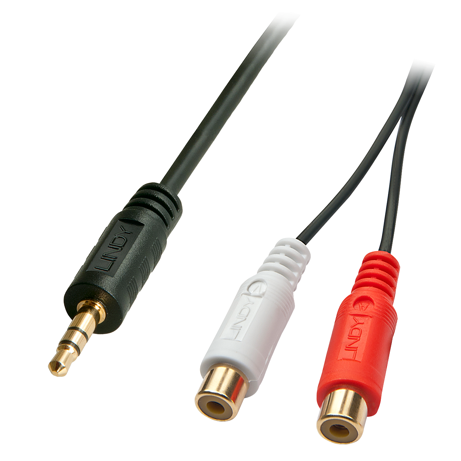 LINDY 35678 Audio kabels 0,25 m Zwart, Wit, Rood