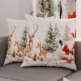 PETTI Artigiani Italiani - Paar kussenslopen 40 x 40 cm van microvezel, kerstkussenslopen, kerstdecoratie, slaapkamer, bank, woonkamer, set van 2 kussenslopen, kussensloop Xmas 17