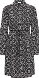 b.young BYXHARMONIA DRESS Dames Mini jurken Zwart/Wit Broderie Anglaise Katoen Lange Mouw Klassieke Kraag Casual Herfst/Winter 2025 Maat 36
