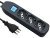 Electraline 62072 Meervoudige stekkerdoos met kabel, 3 universele stopcontacten, 1,5 m, zwart
