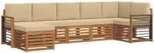 vidaXL Ensemble de salon d'angle 7 places Acacia Bois Naturel et Beige