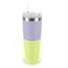 Emsa Travel Mug Cool³ 0,5 L, roestvrijstalen mok met rietje, 3 dekselstanden, uitstekende isolatie, lekvrij, N2016400, yellow/lavender