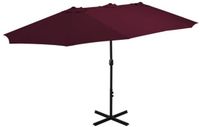 vidaXL Parasol met aluminium paal 460x270 cm bordeauxrood