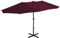 vidaXL Parasol met aluminium paal 460x270 cm bordeauxrood