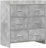 vidaXL Dressoir Betongrijs 75 x 33 x 80 cm Bewerkt hout