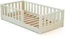 JURABABY - SONHO MINI lit au sol pour enfant en bois - 70x140 - Blanc perle