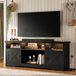 OEM Meuble TV avec prises électriques, ports USB et éclairage LED, dimensions 150x35x65 cm, couleur noire