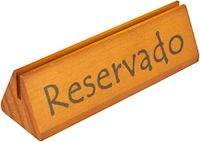 Garcia de Pou Tafelborden Reservado/Reserved, Hout, Bruin, 15x4,4x4,4 cm