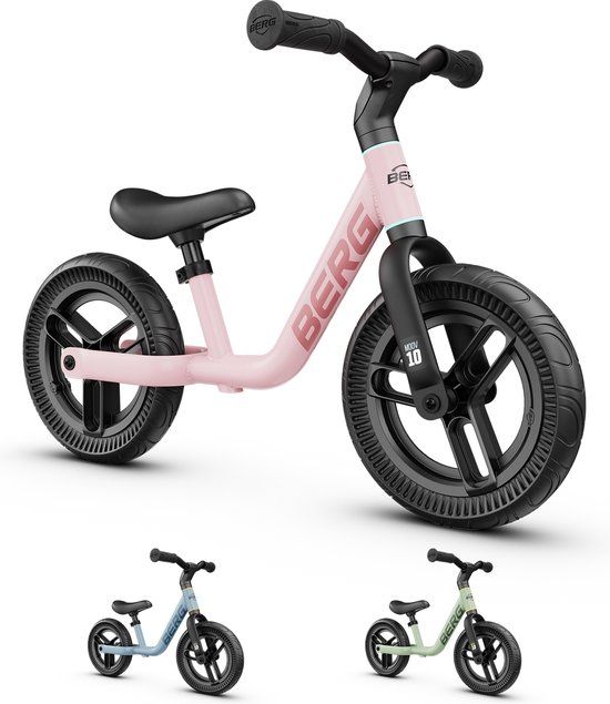 BERG MOOV Loopfiets - 10 inch Roze Loopfiets voor Kinderen - Lichtgewicht Loopfiets met EVA Banden - Verstelbaar Stuur en Zadel - Vanaf 2 Jaar