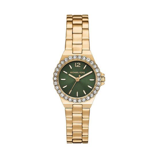 Michael Kors Lennox MK7395 Dames Horloge - Goudkleurig/Groen - 30mm